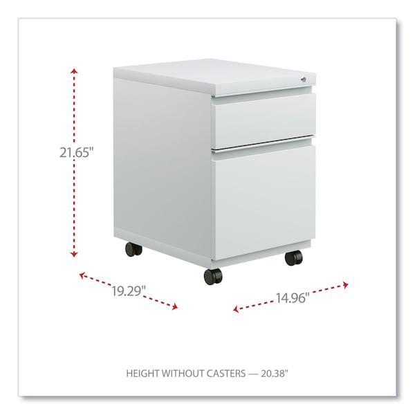 14.96 In W 2 Drawer File Cabinets, Light Gray